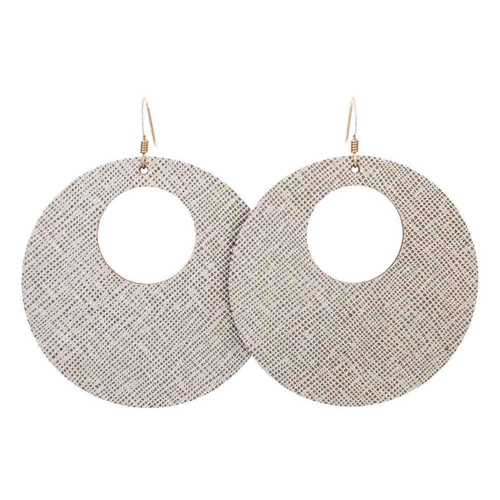 Nickel & Suede Small Vanilla Shimmer Nova Leather Earring